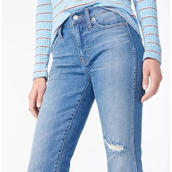 J.CREW 9" Vintage Straight Jean Wainscott Light Wash Blue Distressed Women's 25 - Picture 8 of 12